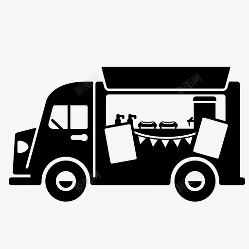 货车咖啡送货图标svg_新图网 https://ixintu.com 卡车 咖啡 菜单 货车 送货 食物