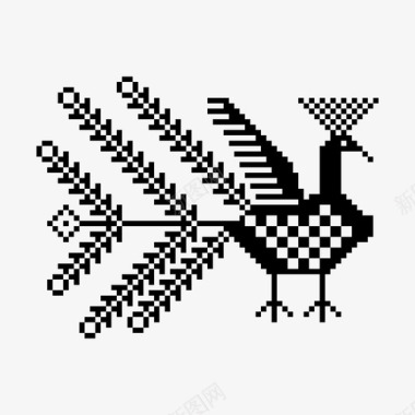 鸟十字绣花图标图标