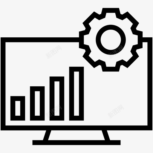 图表条形图cog图标svg_新图网 https://ixintu.com cog 图表 数据存储图标设置 条形图 监视器 统计 设置