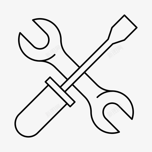 螺丝刀和扳手设备工具图标svg_新图网 https://ixintu.com 工作 工具 工具施工 螺丝刀和扳手 设备