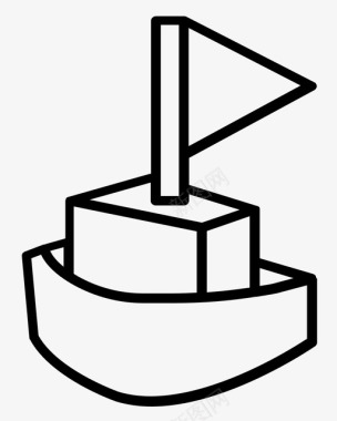 船木筏帆船图标图标