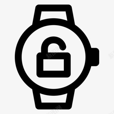 解锁智能手表苹果智能手表时钟图标图标