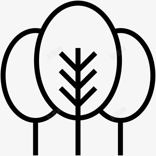 树木农业森林图标svg_新图网 https://ixintu.com 农业 夏季和旅游图标集合 树木 森林 灌木树 通用树