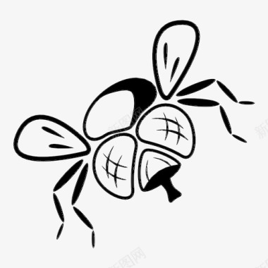 苍蝇蜜蜂昆虫图标图标