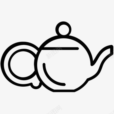 茶壶早餐绿茶图标图标