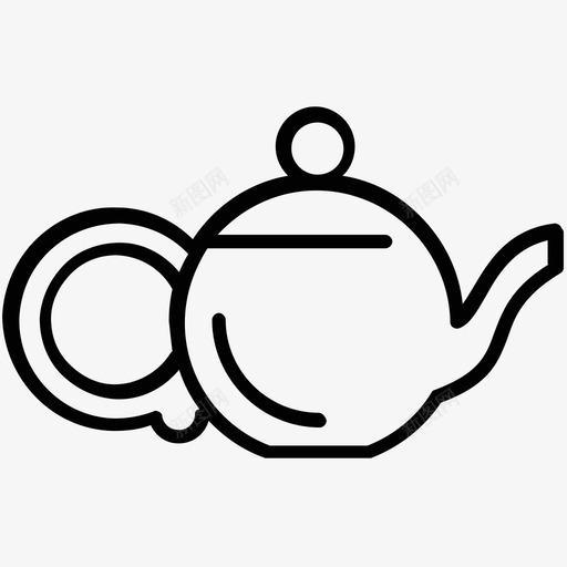 茶壶早餐绿茶图标svg_新图网 https://ixintu.com 早餐 绿茶 茶壶
