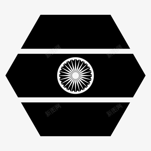 印度亚洲国家图标svg_新图网 https://ixintu.com 世界六边形旗帜字形 亚洲 印度 国家 旗帜