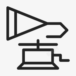 古典音乐留声机矢量留声机古典音乐旧唱片播放器图标高清图片