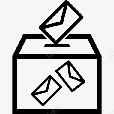 选举信封和盒子选举图标图标