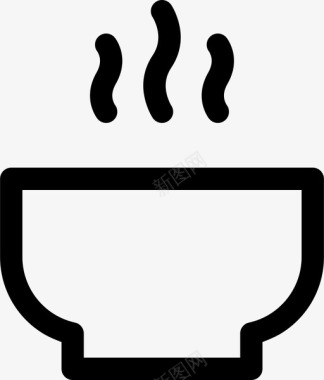 汤碗食物热的图标图标