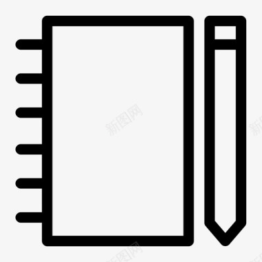 笔记本铅笔日记记事本图标图标