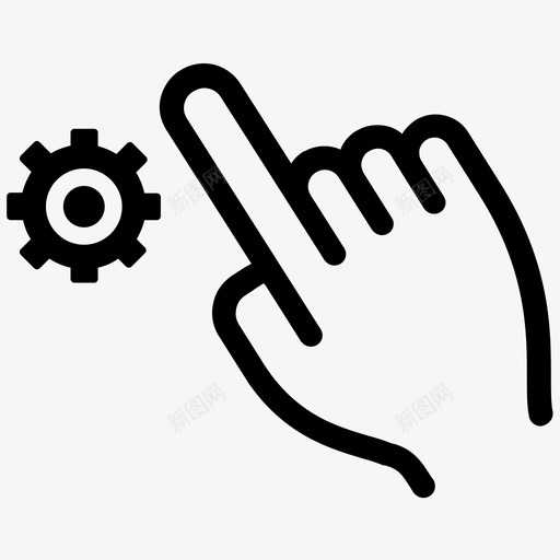 设置齿轮手势图标svg_新图网 https://ixintu.com 交互式 优化 手势 管理 触摸屏 设置 齿轮