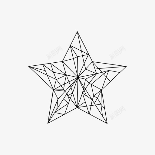 星星折纸图标svg_新图网 https://ixintu.com 折纸 星星
