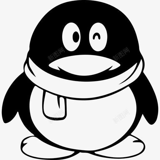 一只企鹅的Qq社交标志社交图标svg_新图网 https://ixintu.com 一只企鹅的Qq社交标志 社交图标