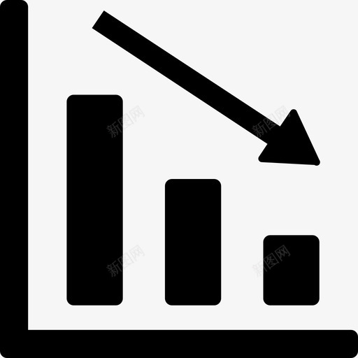 减少条形图下降图标svg_新图网 https://ixintu.com 下降 减少 减少利润 条形图 营销