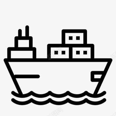 船舶货物航行图标图标