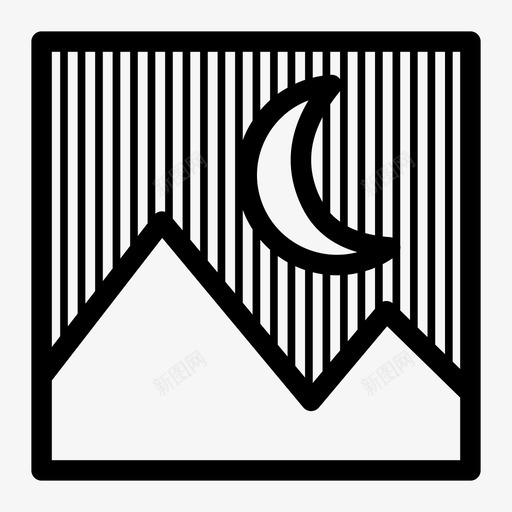 夜景云框图标svg_新图网 https://ixintu.com 云 夜景 夜月 山 摄影 框