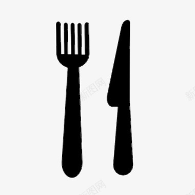 叉子和刀食物餐馆图标图标