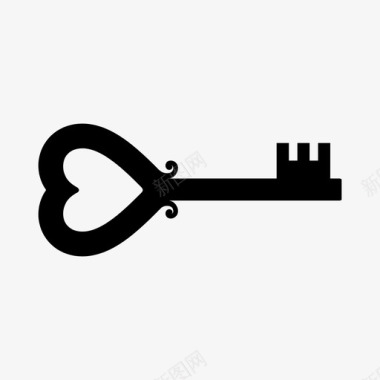 心钥匙爱情情人节图标图标