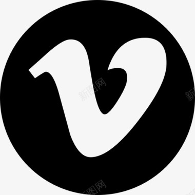 Vimeo社交标志圆形社交图标图标