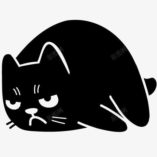 忧郁的猫暴躁宠物图标svg_新图网 https://ixintu.com 宠物 忧郁的猫 悲伤 暴躁 猫的力量