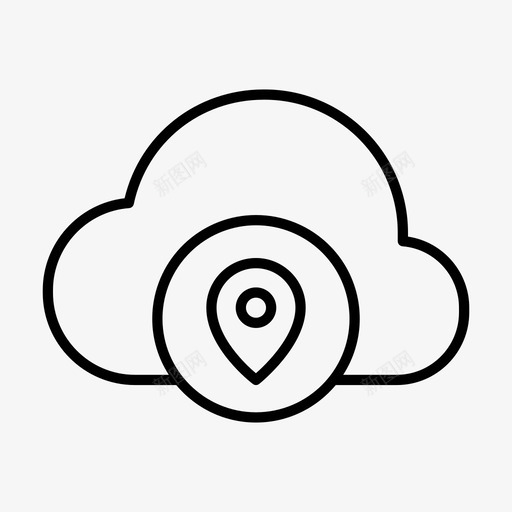 云映射云位置数据位置图标svg_新图网 https://ixintu.com 云位置 云映射 数据位置 服务器位置