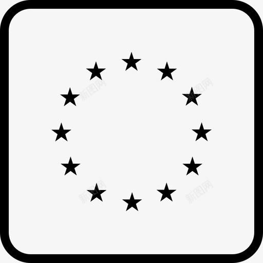 欧盟旗帜世界圆形方旗轮廓图标svg_新图网 https://ixintu.com 世界圆形方旗轮廓 旗帜 欧盟