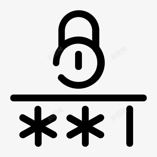 密码访问关键字图标svg_新图网 https://ixintu.com 关键字 密码 电锁 网络安全 访问 锁