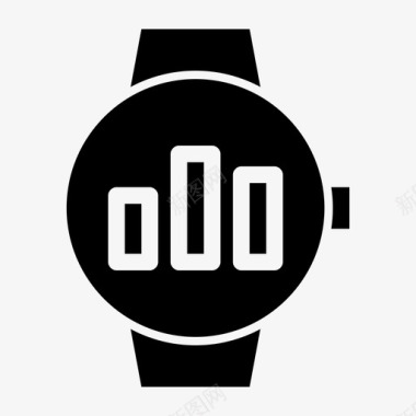 条形图智能手表时钟设备图标图标