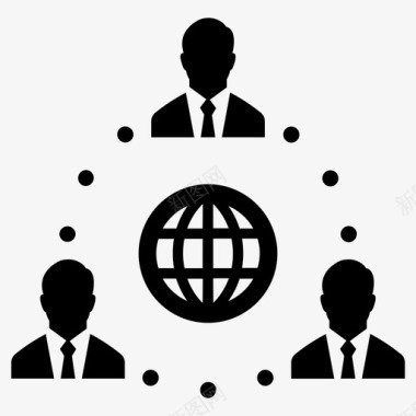国际商务商业伙伴连接图标图标