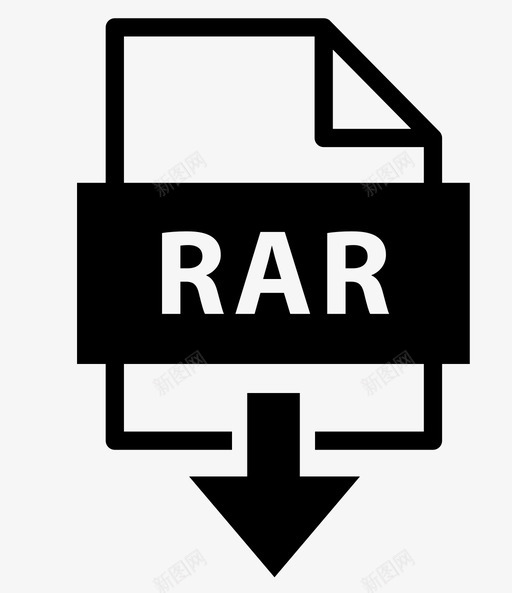 rar存档扩展名图标svg_新图网 https://ixintu.com 下载rar 下载文件 存档 扩展名 文件