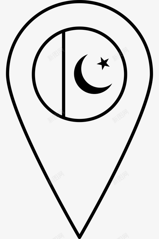 巴基斯坦亚洲国家图标svg_新图网 https://ixintu.com 世界国旗地图标记 亚洲 国家 国旗 巴基斯坦