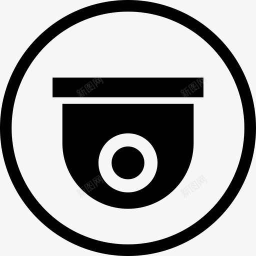闭路电视摄像机监视器图标svg_新图网 https://ixintu.com 停车场 圆形 安保 摄像机 监视器 闭路电视