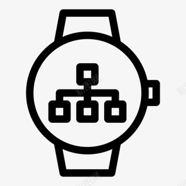 层次结构智能手表时钟设备图标图标