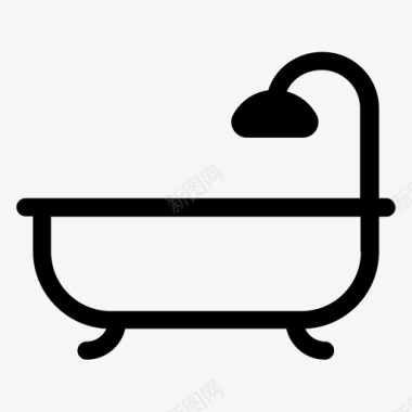 浴室按摩浴缸淋浴图标图标