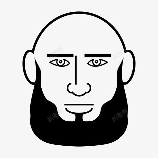荷兰胡子秃头面部图标svg_新图网 https://ixintu.com 头发 秃头 胡子 荷兰胡子 面部
