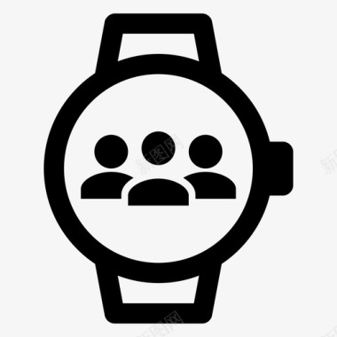 smartwatch电话会议通信小组图标图标
