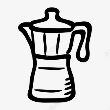 摩卡壶咖啡壶咖啡机图标图标