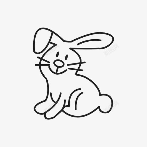 兔子胡子鼻子图标svg_新图网 https://ixintu.com 兔子 尾巴 微笑 胡子 鼻子