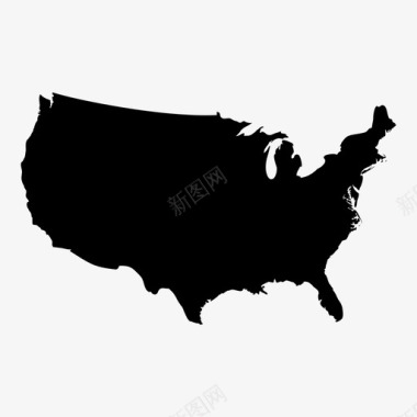 美国地图美国国家图标图标