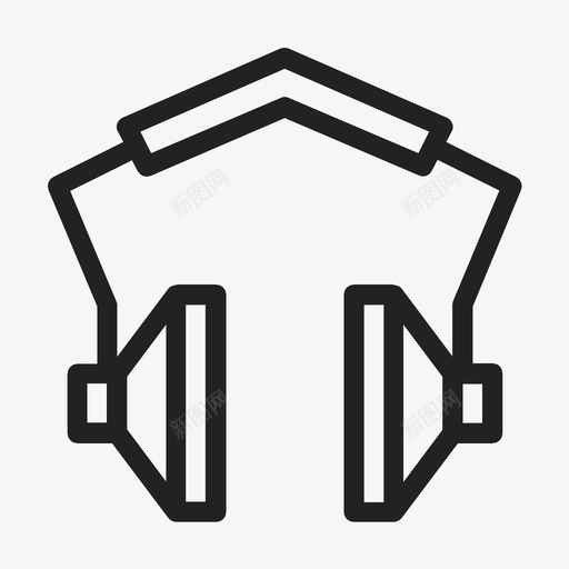耳机音乐收听设备图标svg_新图网 https://ixintu.com 收听设备 耳机 音乐
