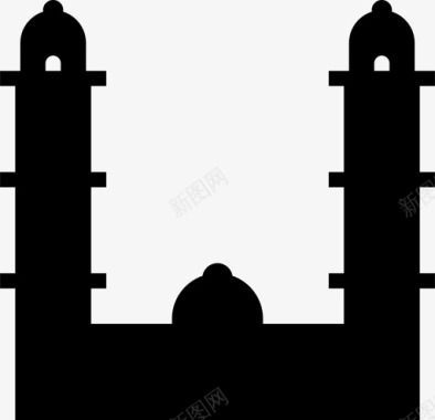 瓦加杜古大清真寺非洲建筑图标图标