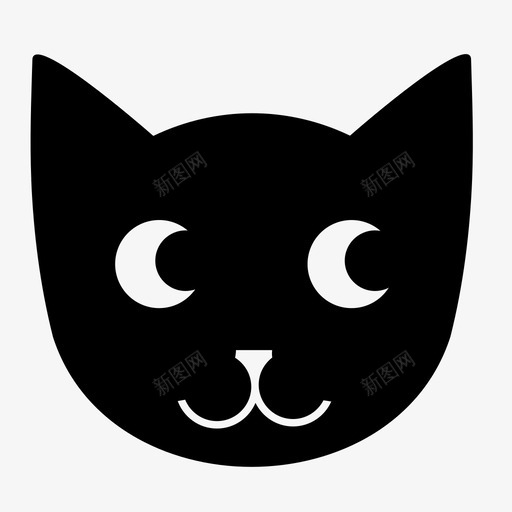 猫脸房子图标svg_新图网 https://ixintu.com 宠物 房子 猫 脸 表情