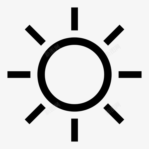 太阳亮度光线图标svg_新图网 https://ixintu.com 亮度 光亮度光线 光线 发光 太阳