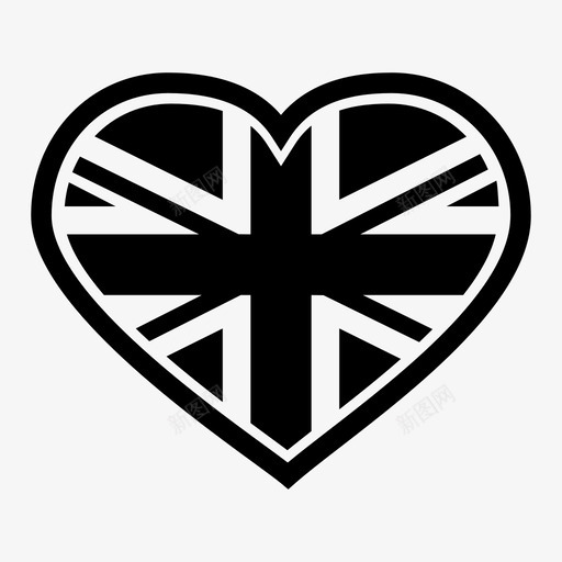 英国国家国旗图标svg_新图网 https://ixintu.com 世界的旗帜在心中 国家 国旗 大不列颠 心 英国