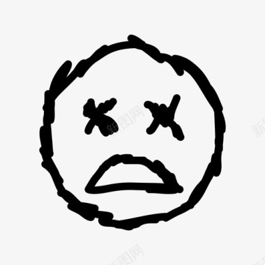困惑表情粗略图标图标