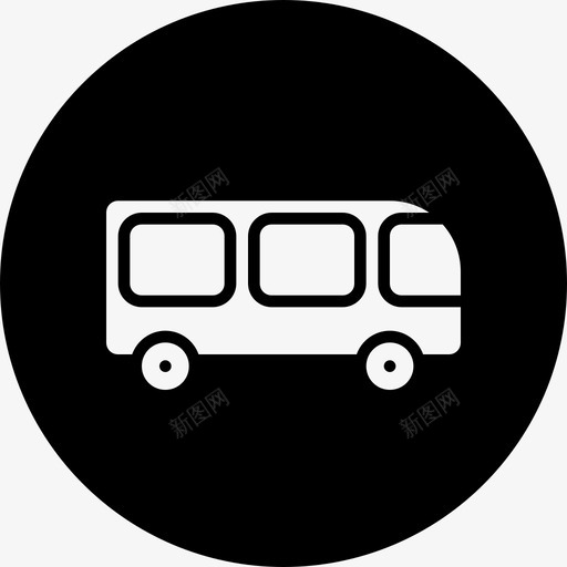 公共汽车公共交通工具卡车图标svg_新图网 https://ixintu.com 公共交通工具 公共汽车 卡车 车辆 车辆和运输轮差固 面包车