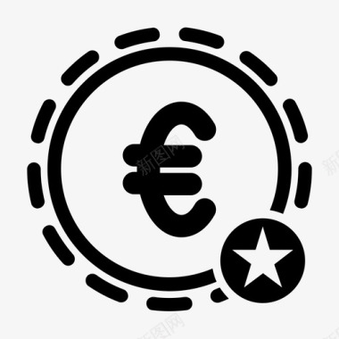 最爱的钱欧元付款图标图标