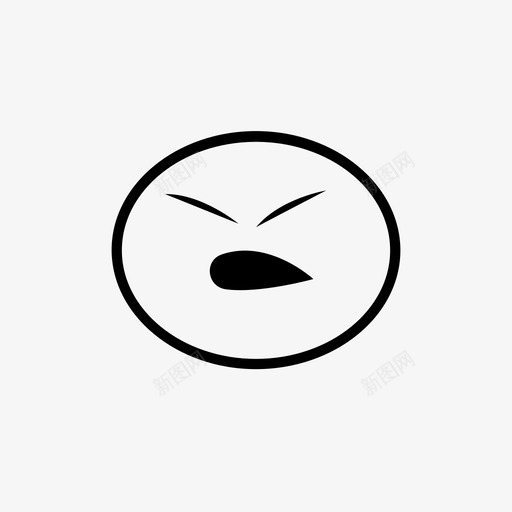 表情生气脸图标svg_新图网 https://ixintu.com 大喊大叫 生气 脸 表情
