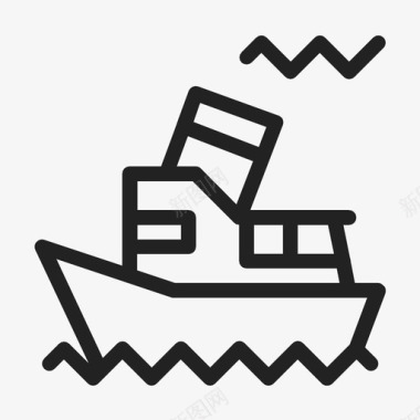 渔船拖网渔船图标图标